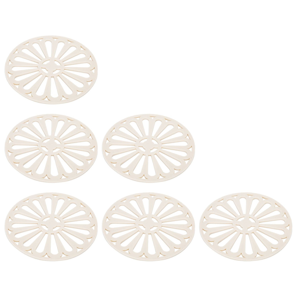 6Pcs Coaster Round Thickened Creative Insulation Pad Kitchen Table Mat Household SuppliesBeige