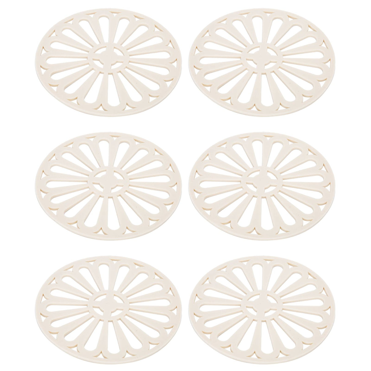 6Pcs Coaster Round Thickened Creative Insulation Pad Kitchen Table Mat Household SuppliesBeige