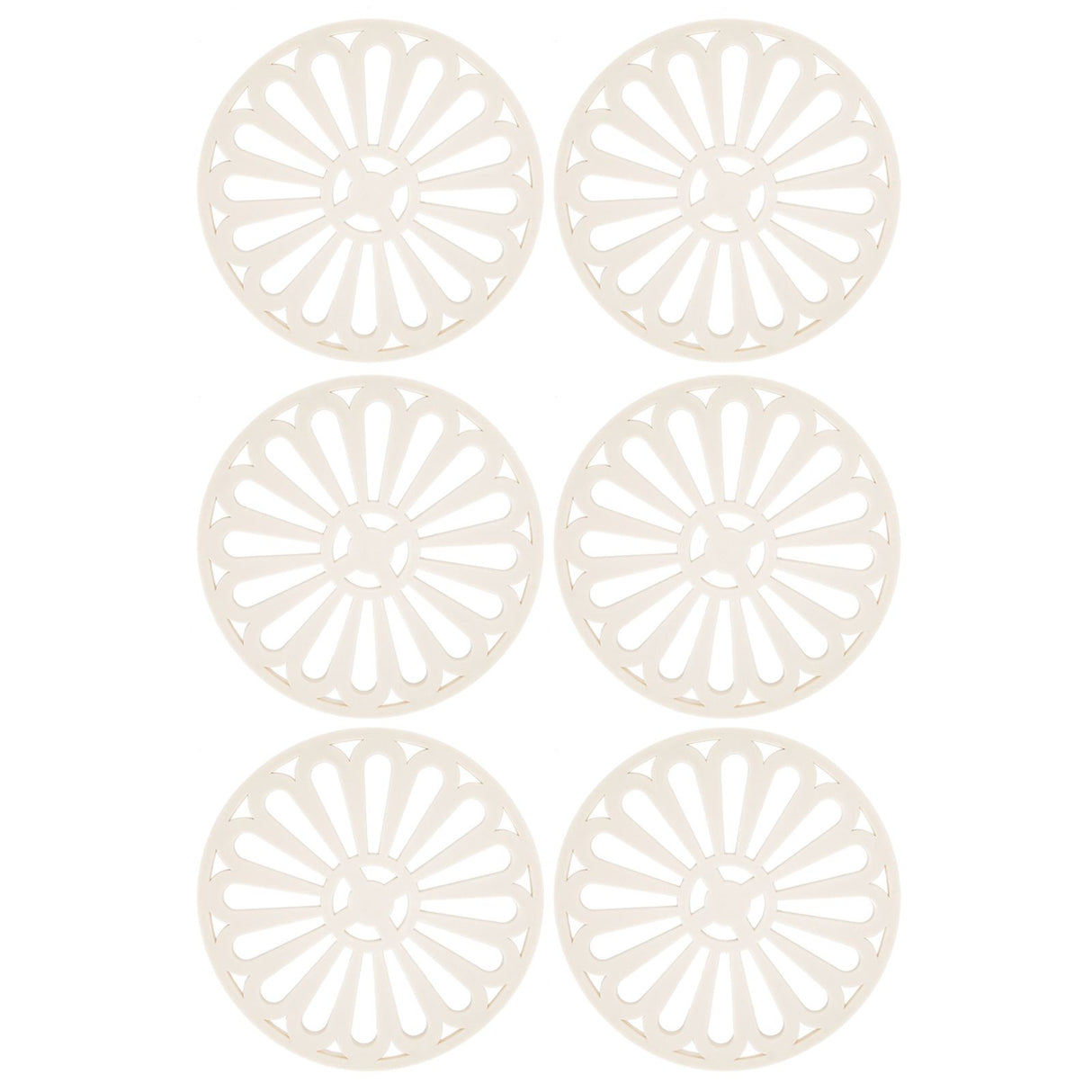 6Pcs Coaster Round Thickened Creative Insulation Pad Kitchen Table Mat Household SuppliesBeige