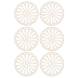 6Pcs Coaster Round Thickened Creative Insulation Pad Kitchen Table Mat Household SuppliesBeige - Low Angle