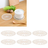 6Pcs Coaster Round Thickened Creative Insulation Pad Kitchen Table Mat Household SuppliesBeige