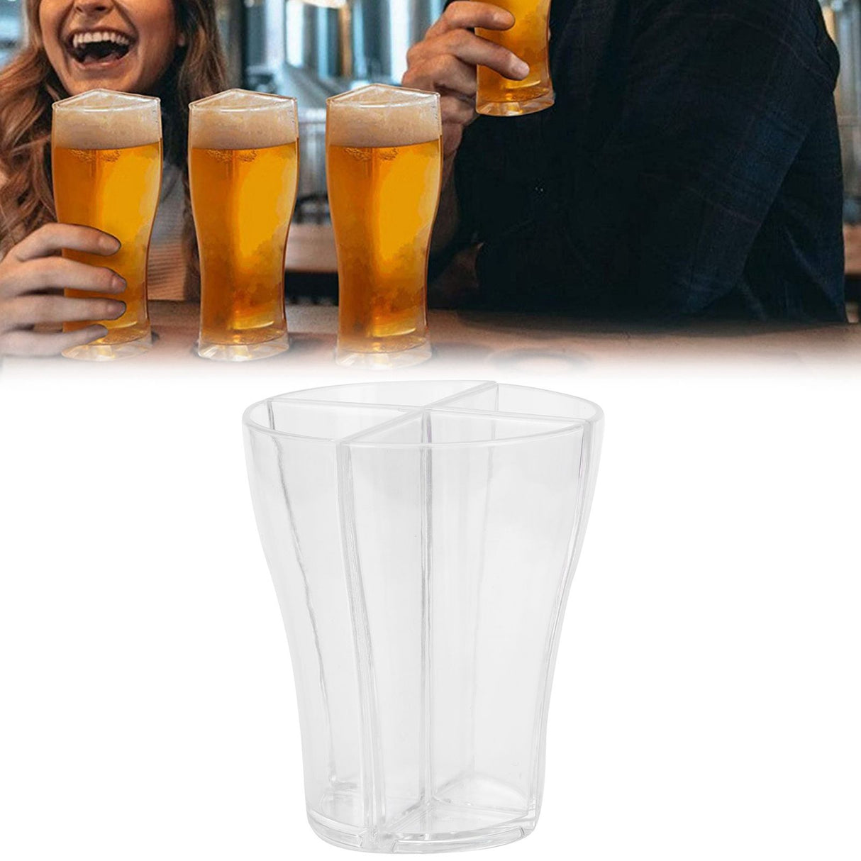 4in 1 Beer Glass Cups Mug Transparent Acrylic Wine Glass for Bar Club Party SuppliesL