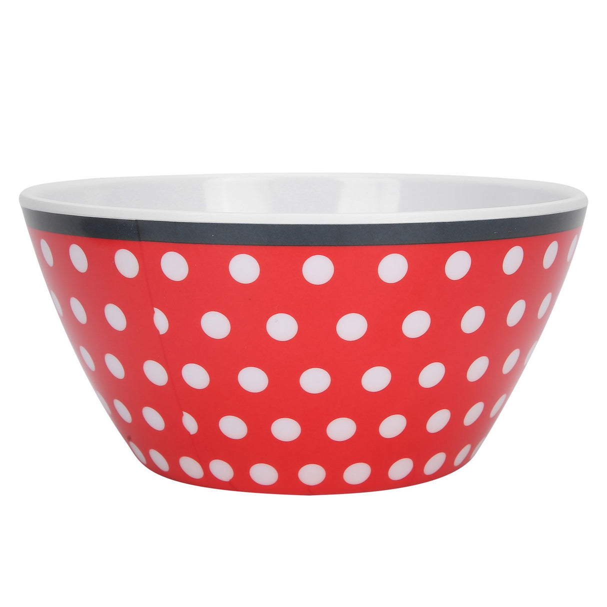 4Pcs Salad Dish Set Red Dots Imitation Porcelain Plate Fruit Food Cake Dish Dinnerware for Kitchen