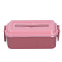 304 Stainless Steel Lunch Box Rectangular Insulated Portable Bento Box with HandleSingle Layer 700ml