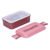 304 Stainless Steel Lunch Box Rectangular Insulated Portable Bento Box with HandleSingle Layer 700ml