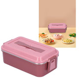 304 Stainless Steel Lunch Box Rectangular Insulated Portable Bento Box with HandleSingle Layer 700ml - Extra Image