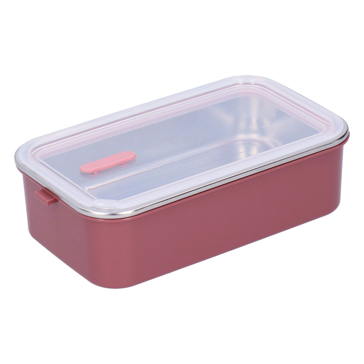 304 Stainless Steel Lunch Box Rectangular Insulated Portable Bento Box with HandleSingle Layer 700ml