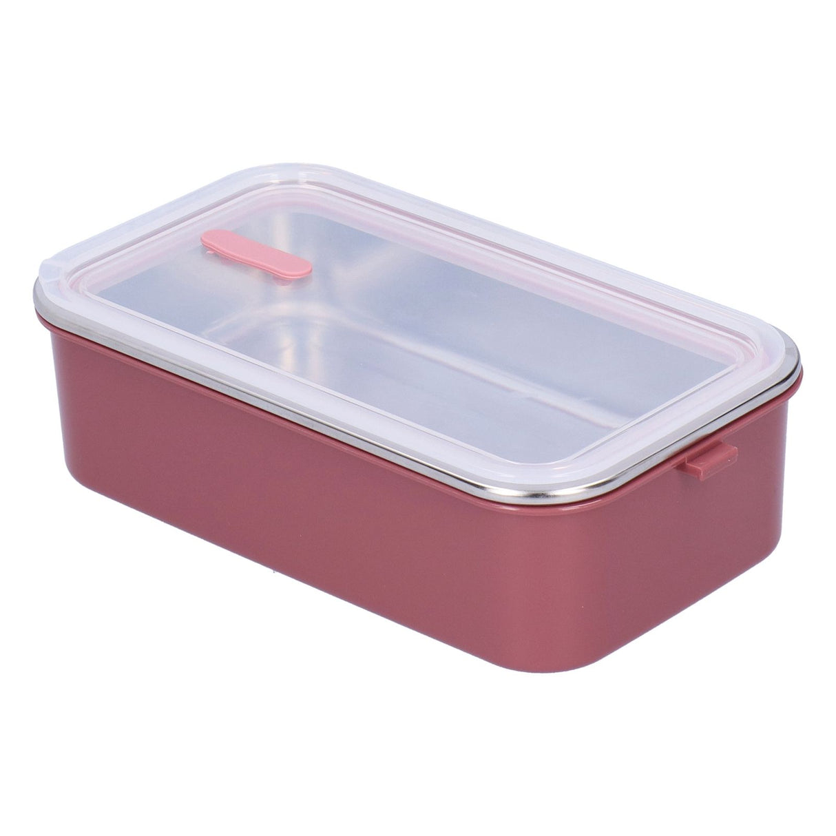 304 Stainless Steel Lunch Box Rectangular Insulated Portable Bento Box with HandleSingle Layer 700ml