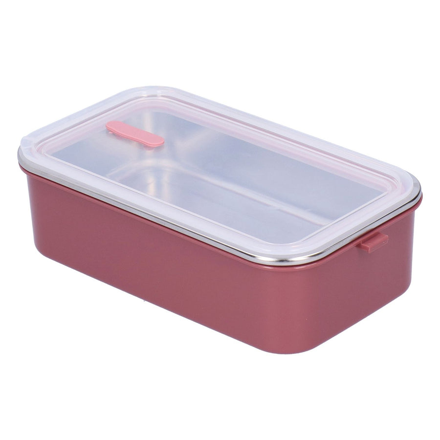 304 Stainless Steel Lunch Box Rectangular Insulated Portable Bento Box with HandleSingle Layer 700ml