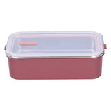 304 Stainless Steel Lunch Box Rectangular Insulated Portable Bento Box with HandleSingle Layer 700ml