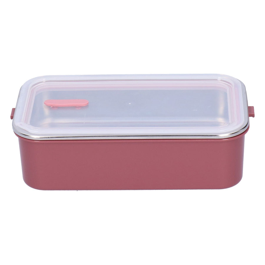 304 Stainless Steel Lunch Box Rectangular Insulated Portable Bento Box with HandleSingle Layer 700ml