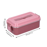 304 Stainless Steel Lunch Box Rectangular Insulated Portable Bento Box with HandleSingle Layer 700ml