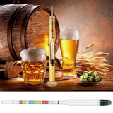 Hydrometer Tester with Sugar Ethanol Density Scales Wine Beer Brewing Measuring Instrument
