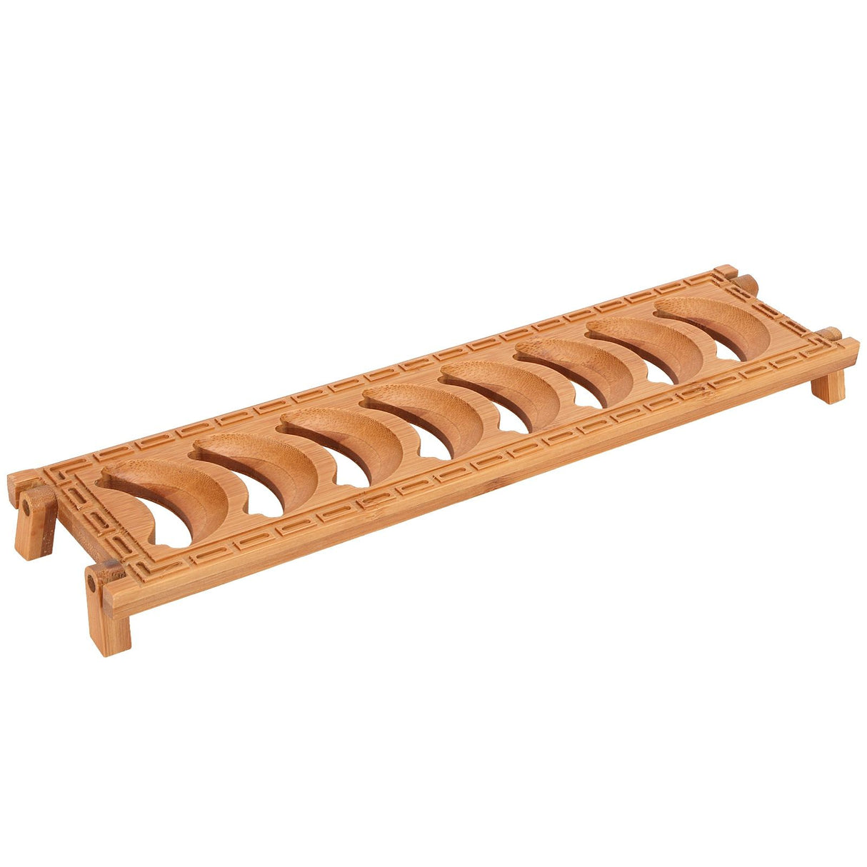 Bamboo Teacup Holder Shelf Tea Cup Draining Rack Organizer Tea Ceremony Accessories8 Grid
