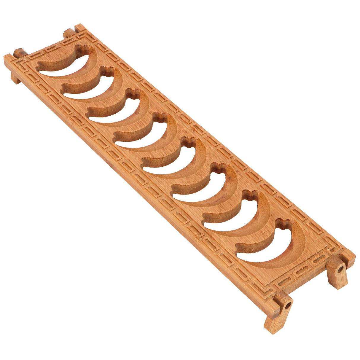 Bamboo Teacup Holder Shelf Tea Cup Draining Rack Organizer Tea Ceremony Accessories8 Grid