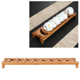Bamboo Teacup Holder Shelf Tea Cup Draining Rack Organizer Tea Ceremony Accessories8 Grid