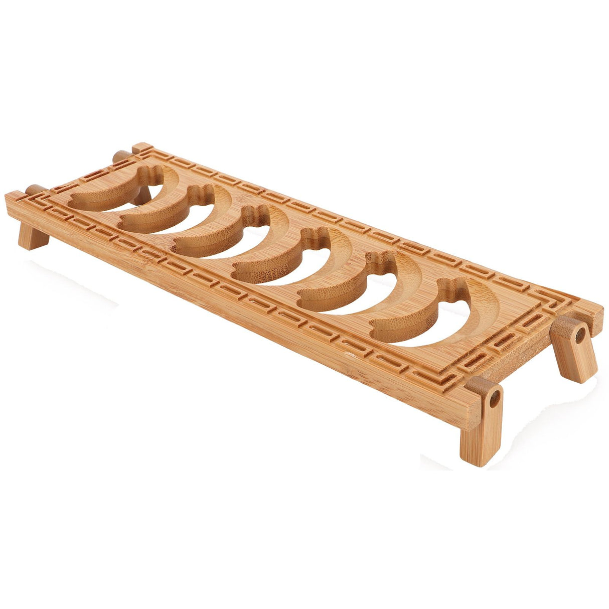 Bamboo Teacup Holder Shelf Tea Cup Draining Rack Organizer Tea Ceremony Accessories6 Grid