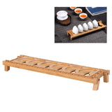 Bamboo Teacup Holder Shelf Tea Cup Draining Rack Organizer Tea Ceremony Accessories6 Grid