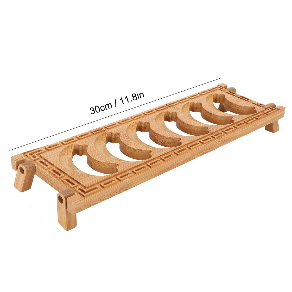 Bamboo Teacup Holder Shelf Tea Cup Draining Rack Organizer Tea Ceremony Accessories6 Grid