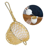 Copper Tea Infuser Strainer Reusable Loose Leaf Teapot Filter with Long Handle for Tea Maker