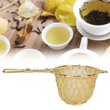 Copper Tea Infuser Strainer Reusable Loose Leaf Teapot Filter with Long Handle for Tea Maker