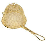 Copper Tea Infuser Strainer Reusable Loose Leaf Teapot Filter with Long Handle for Tea Maker