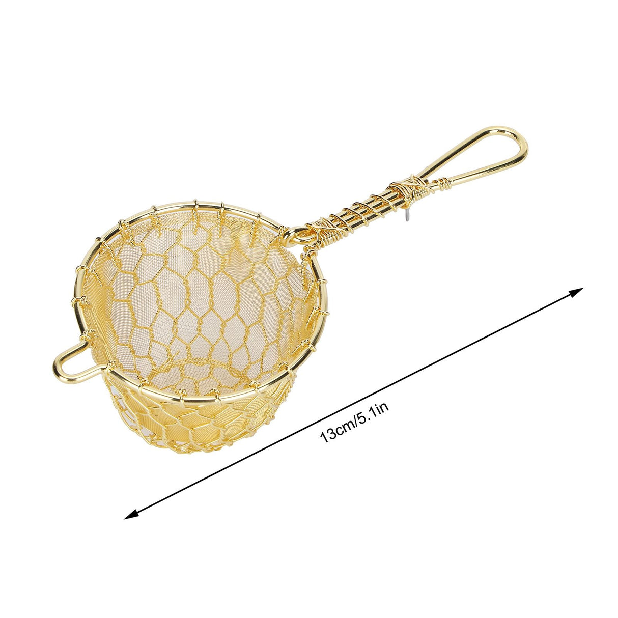 Copper Tea Infuser Strainer Reusable Loose Leaf Teapot Filter with Long Handle for Tea Maker