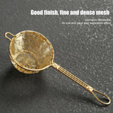 Copper Tea Infuser Strainer Reusable Loose Leaf Teapot Filter with Long Handle for Tea Maker