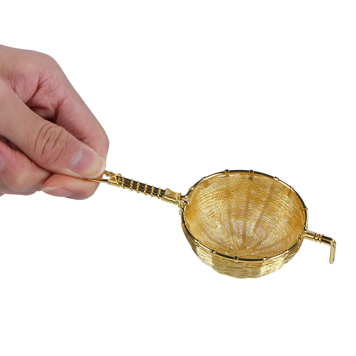 Tea Infuser Strainer Hand Made Copper Reusable Teapot Filter with Long Handle for Tea Maker