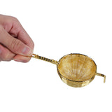 Tea Infuser Strainer Hand Made Copper Reusable Teapot Filter with Long Handle for Tea Maker