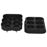 6 Cavity DIY Ice Cubes Mold Ice Ball Maker Mould Tray for Bar Party Cocktail Use Black