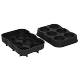 6 Cavity DIY Ice Cubes Mold Ice Ball Maker Mould Tray for Bar Party Cocktail Use Black - Top-Down View