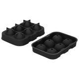 6 Cavity DIY Ice Cubes Mold Ice Ball Maker Mould Tray for Bar Party Cocktail Use Black - Rear View