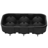 6 Cavity DIY Ice Cubes Mold Ice Ball Maker Mould Tray for Bar Party Cocktail Use Black