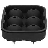 6 Cavity DIY Ice Cubes Mold Ice Ball Maker Mould Tray for Bar Party Cocktail Use Black - Low Angle