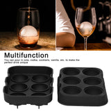 6 Cavity DIY Ice Cubes Mold Ice Ball Maker Mould Tray for Bar Party Cocktail Use Black - Extra Image