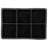 6-Grid Large Ice Cubes Maker Square Ice Cubes Tray Silicone Ice Mold Party Bar Accessories - Front View