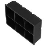 6-Grid Large Ice Cubes Maker Square Ice Cubes Tray Silicone Ice Mold Party Bar Accessories - Rear View