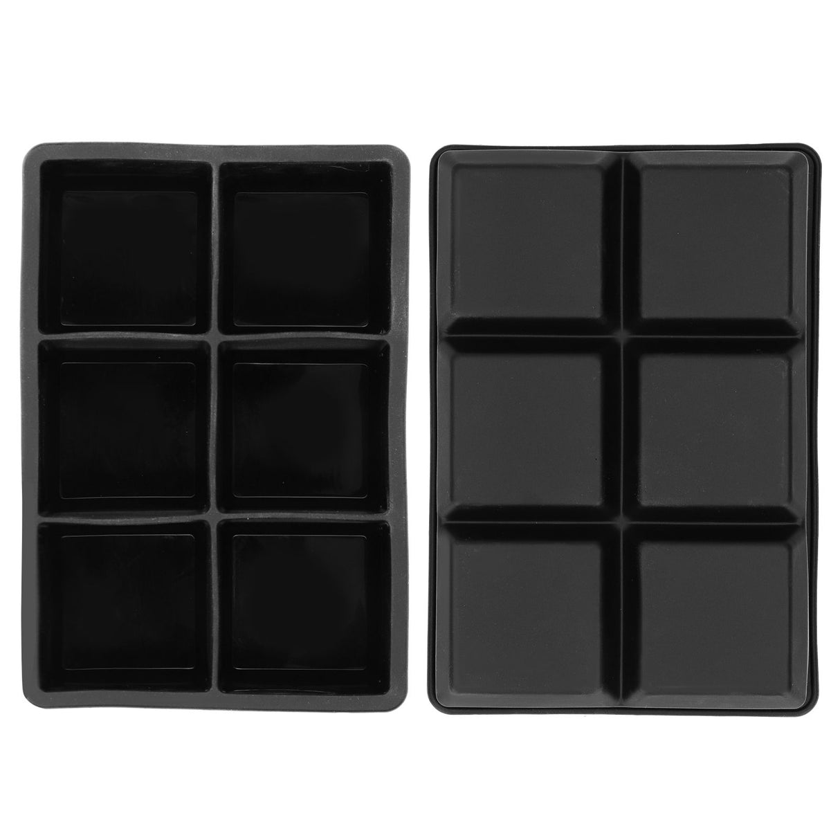 6-Grid Large Ice Cubes Maker Square Ice Cubes Tray Silicone Ice Mold Party Bar Accessories