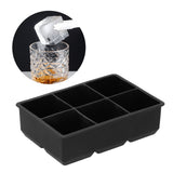 6-Grid Large Ice Cubes Maker Square Ice Cubes Tray Silicone Ice Mold Party Bar Accessories