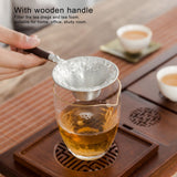 Tea Strainer Japanese Style Hand Made Tea Leaf Infuser Filter Tea Set Accessories(Black Sandalwood Handle )