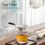 Tea Strainer Japanese Style Hand Made Tea Leaf Infuser Filter Tea Set Accessories(Black Sandalwood Handle )