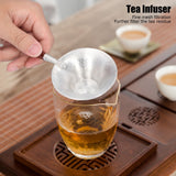 Tea Strainer Innovative Tea Leaf Infuser Filter Brewing Device for Home Office UseRed Wood Handle