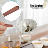 Tea Strainer Innovative Tea Leaf Infuser Filter Brewing Device for Home Office UseRed Wood Handle - Extra Image