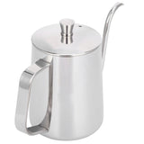 600ml Coffee Drip Kettle 304 Stainless Steel Slender Spout Thicken Coffee Pot with Cover - Top-Down View