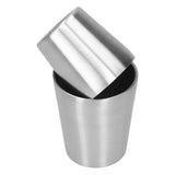 2pcs 304 Stainless Steel Mugs Double Wall Beer Wine Cups Coffee Mug (180ml 300ml) - Close-Up Angle