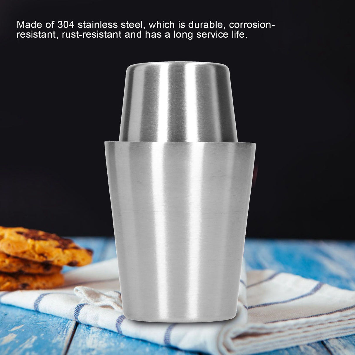 2pcs 304 Stainless Steel Mugs Double Wall Beer Wine Cups Coffee Mug (180ml 300ml)