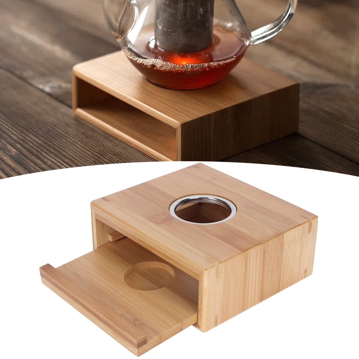 Teapot Warmer Household Bamboo Teapot Heating Base Holder Office Teaware Accessories