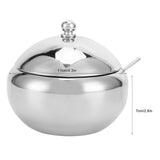 Seasoning Box 304 Stainless Steel Sugar Salt Bowl Container Household Supplies with Lid SpoonL