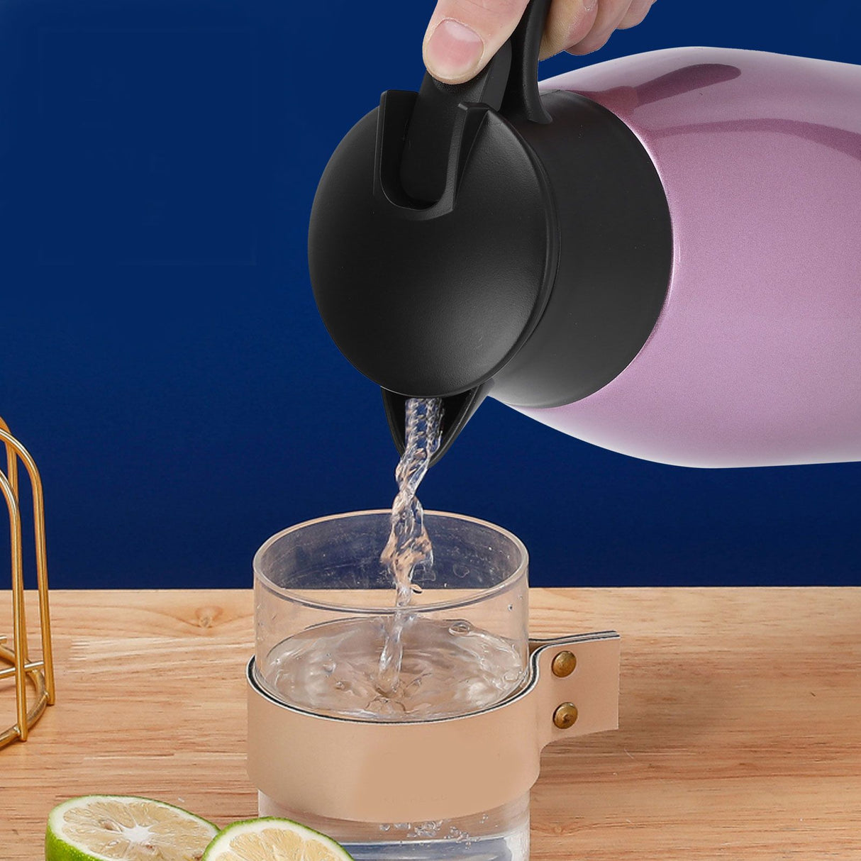 2L Large Capacity Insulated Hot Water Pot Inner Stainless Steel Thermal Coffee BottlePurple 2L